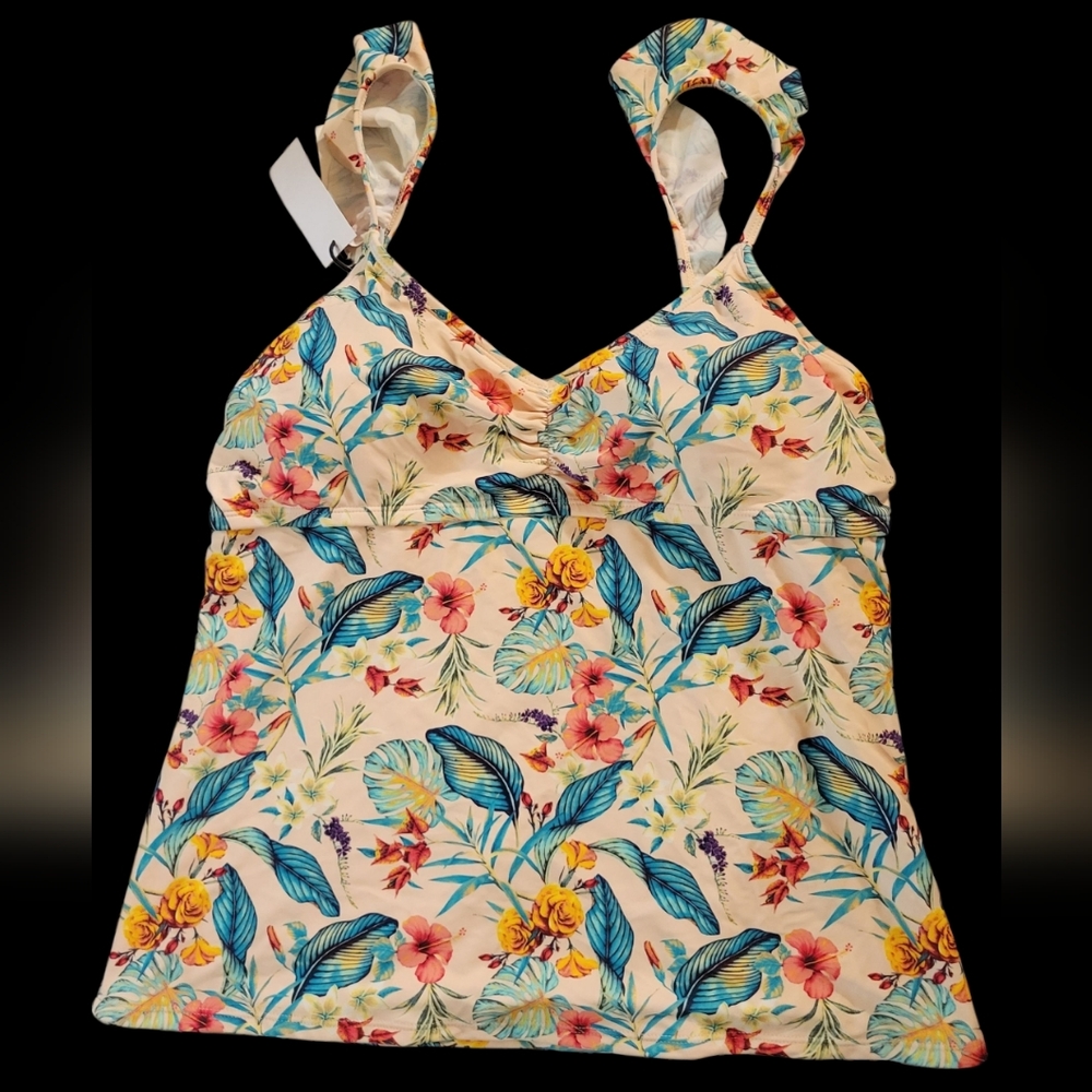 Wallflower Tropical Floral Print Bikini Top